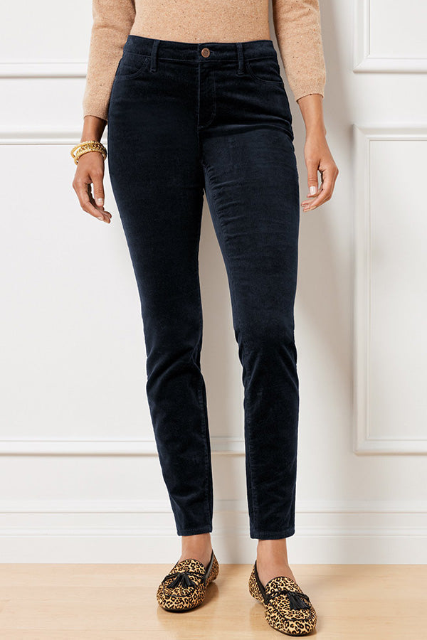 STRETCH CORDUROY STRAIGHT LEG PANTS