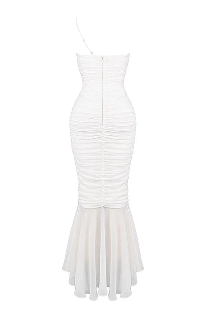 Ivory Ruched Gown