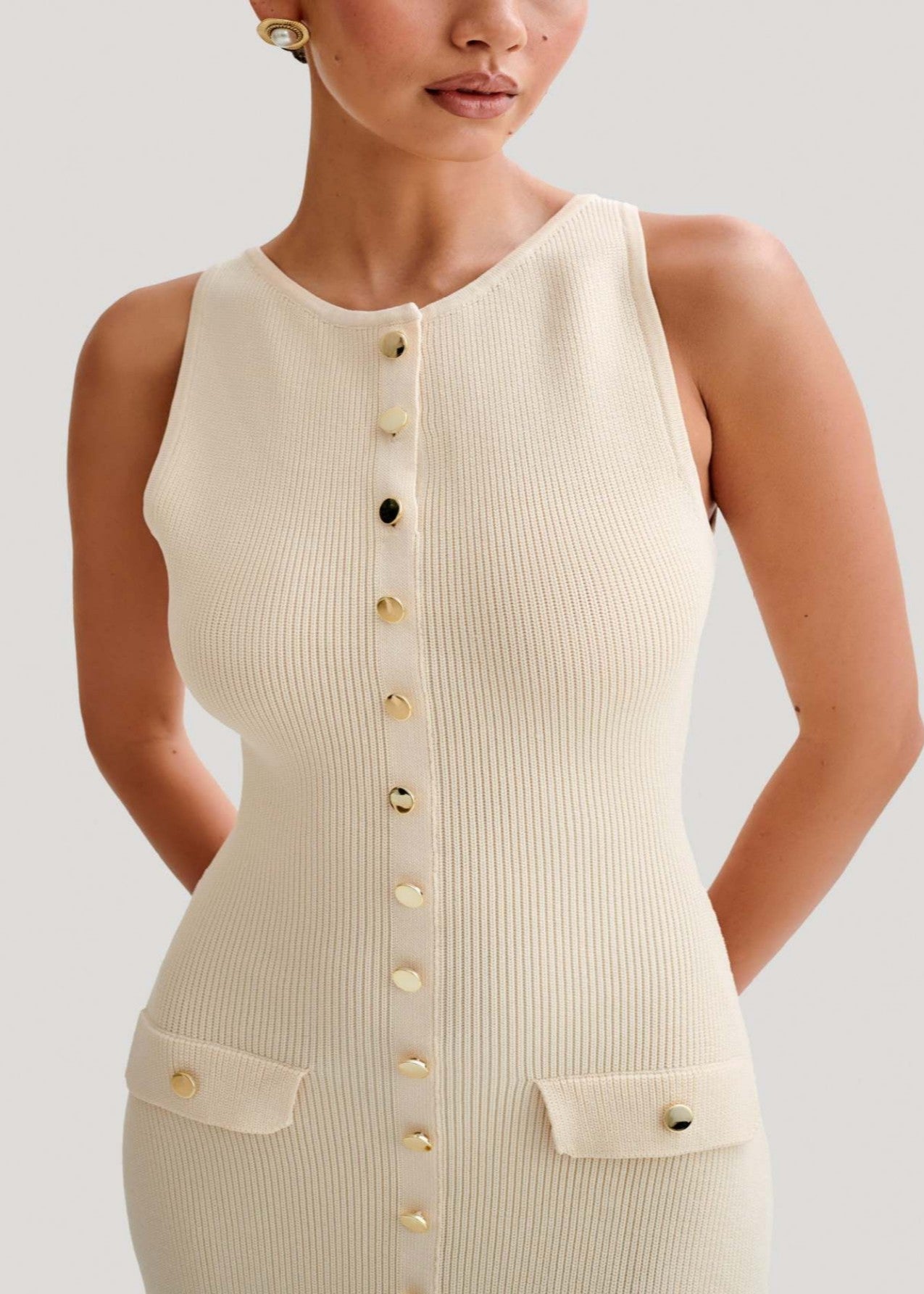 Valeria - Contrast Trim Midi Dress