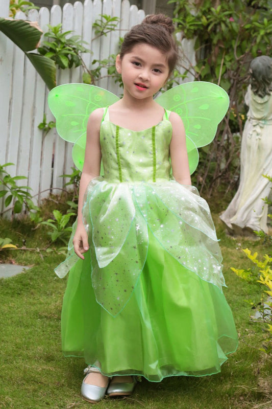 Green Fairy Dress Kid Halloween Costume