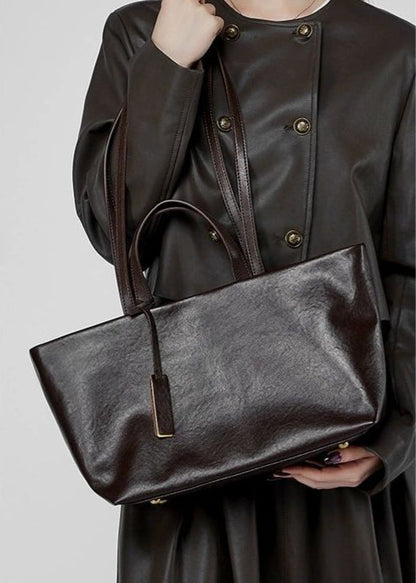 Corvina - Structured Leather Tote with Crossbody Strap