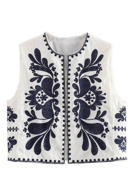Sleeveless Embroidered Jacket