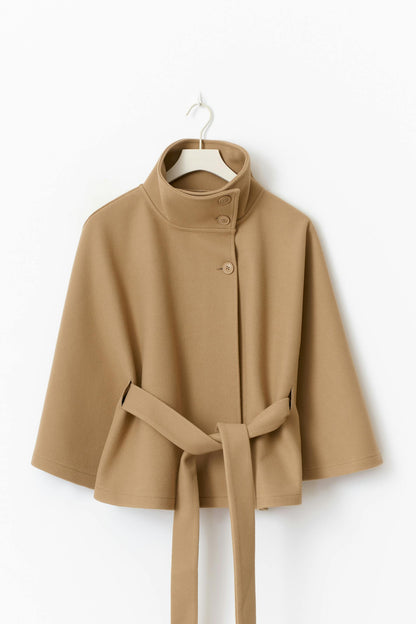 | Women's Winter High Collar Belted Coat