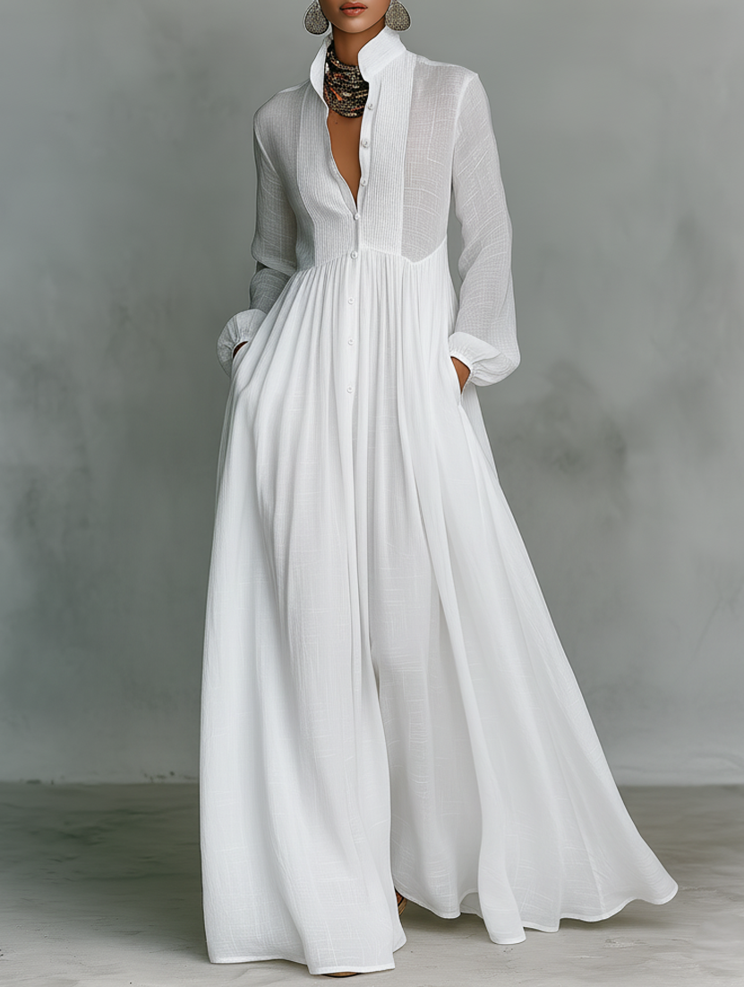 Aveline | Button-Front Maxi Dress