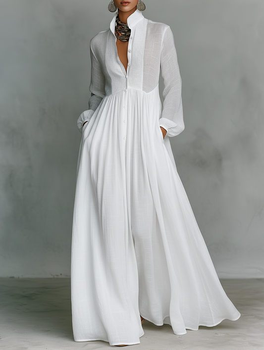 Aveline | Button-Front Maxi Dress