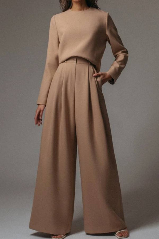 Fashion Casual Loose Solid Color Two-piece Sets