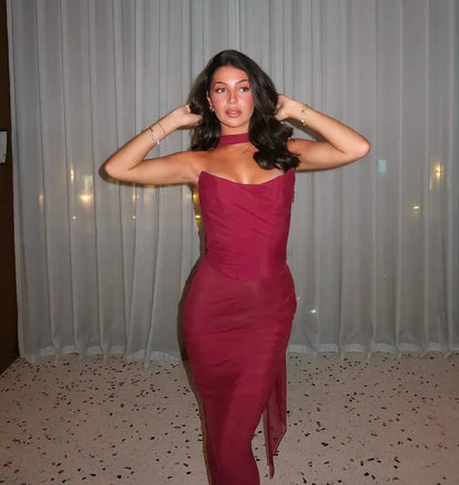 Aniyah | Strapless Bodycon Maxi Dress