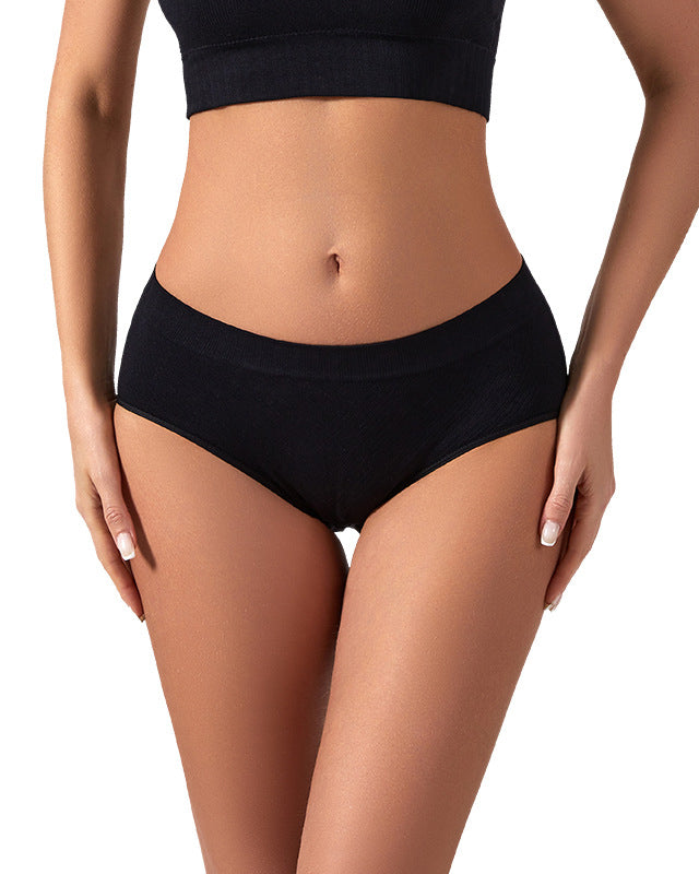 Solid Color Pure Cotton Plus Size Seamless Low Waist Women’s Underwear