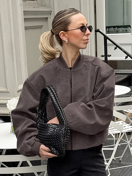 Retro Zip-up Bomber Jacket For A Street Look 2026