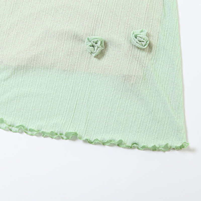 Off shoulder ruffle flower applique ruched maxi dress