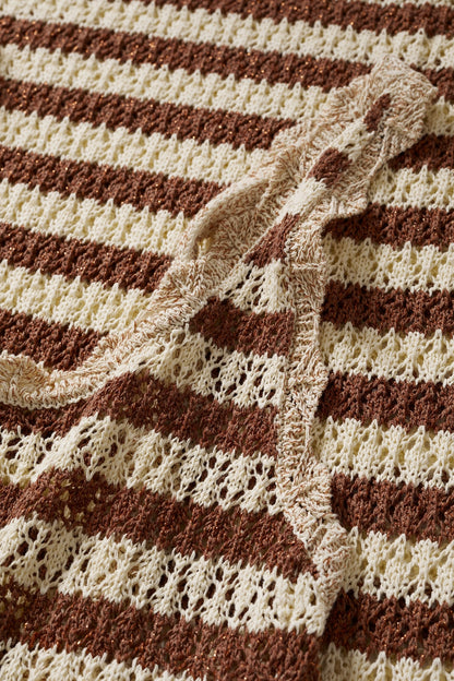 Cecilia Striped Open Back Crochet Maxi Dress