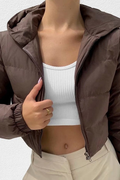 Short Hooded Quilted Puffer Jacket