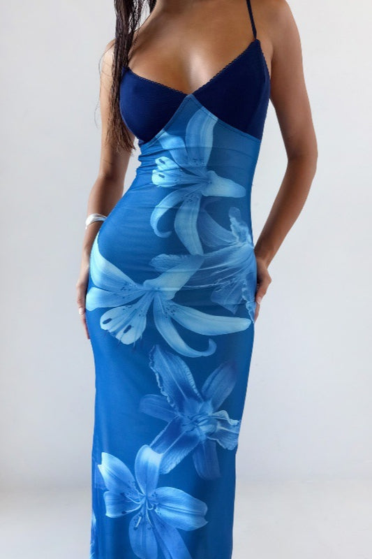 Sexy Print Slim Fit Cami Maxi Dress