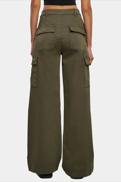 High Waist Drawstring Pocket Cargo Pant