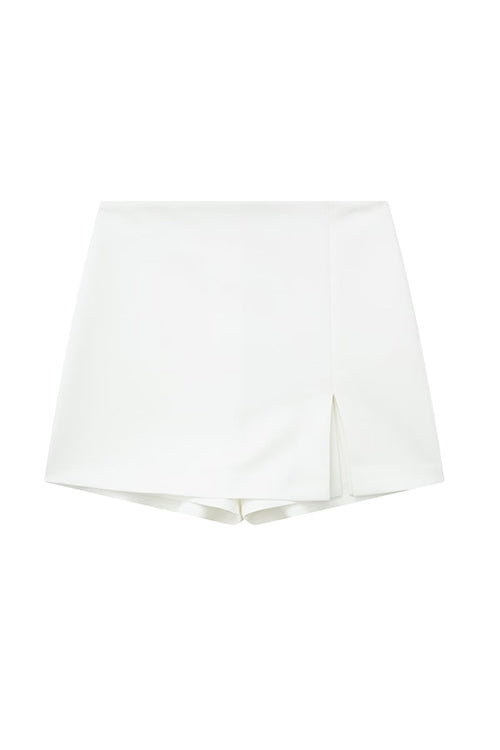 Meridress Zipper High Waist Slit Front Skort