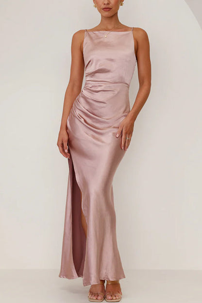 Backless Side Slit Maxi Cami Dress