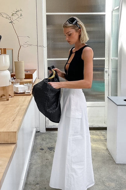 French Style High Waist Straight Midi Skirt