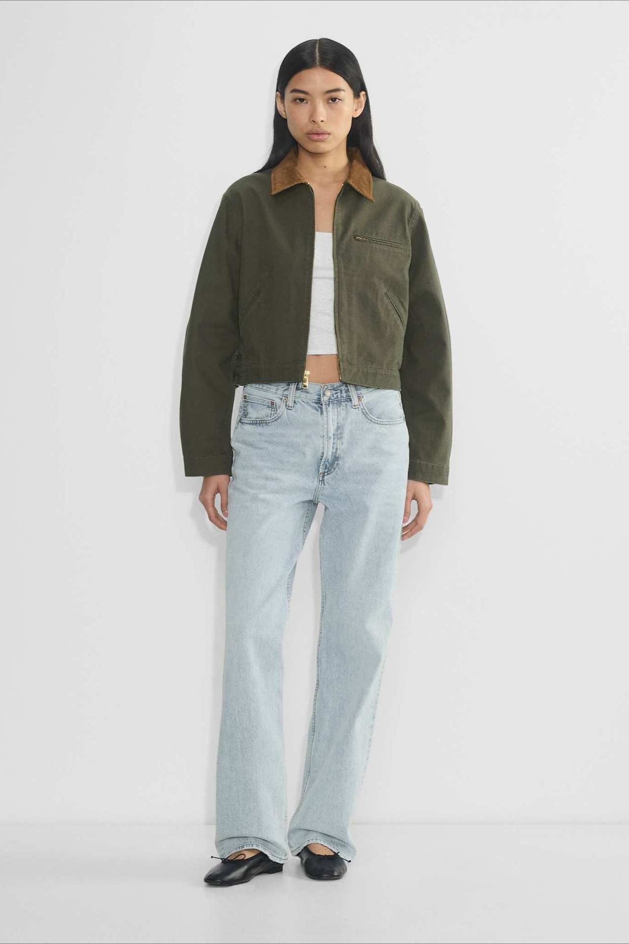 Cropped Utility Workwear Jacket