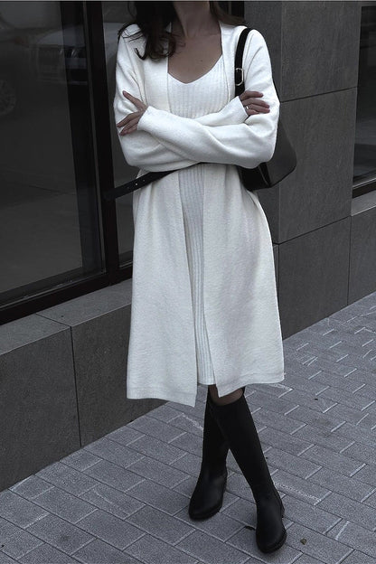 Minimalist Knit Two Piece Skirt Set