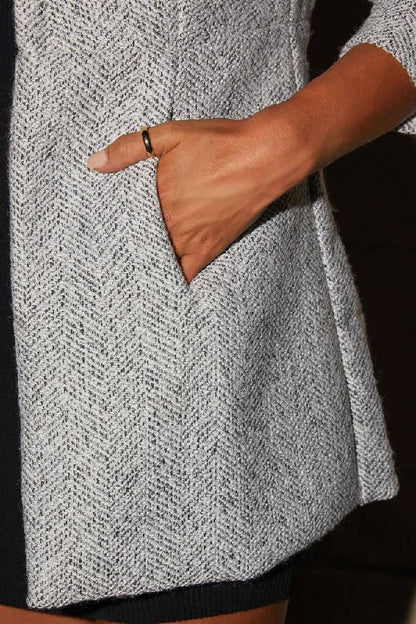 Pocketed Coat - Heather Grey