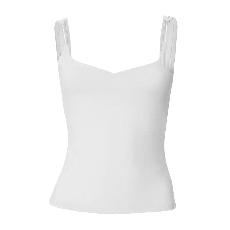 Sweetheart neck solid backless cami top