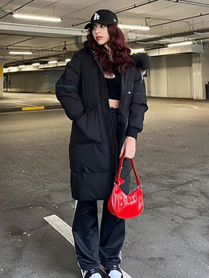 Puffer Coats For Women Ecru White Thicken Winter Outerwear
