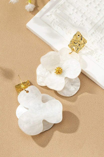 Vintage Floral Statement Drop Earrings