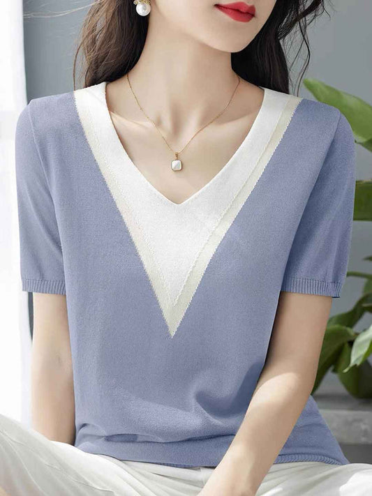 Hailey Classic V-Neck Knitted Top