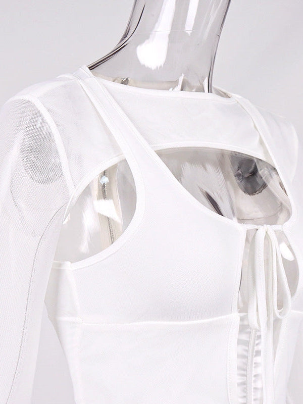 Mesh See through Cropped Top