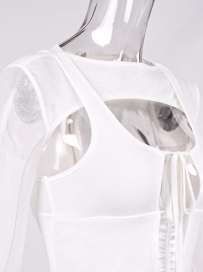 Mesh See through Cropped Top