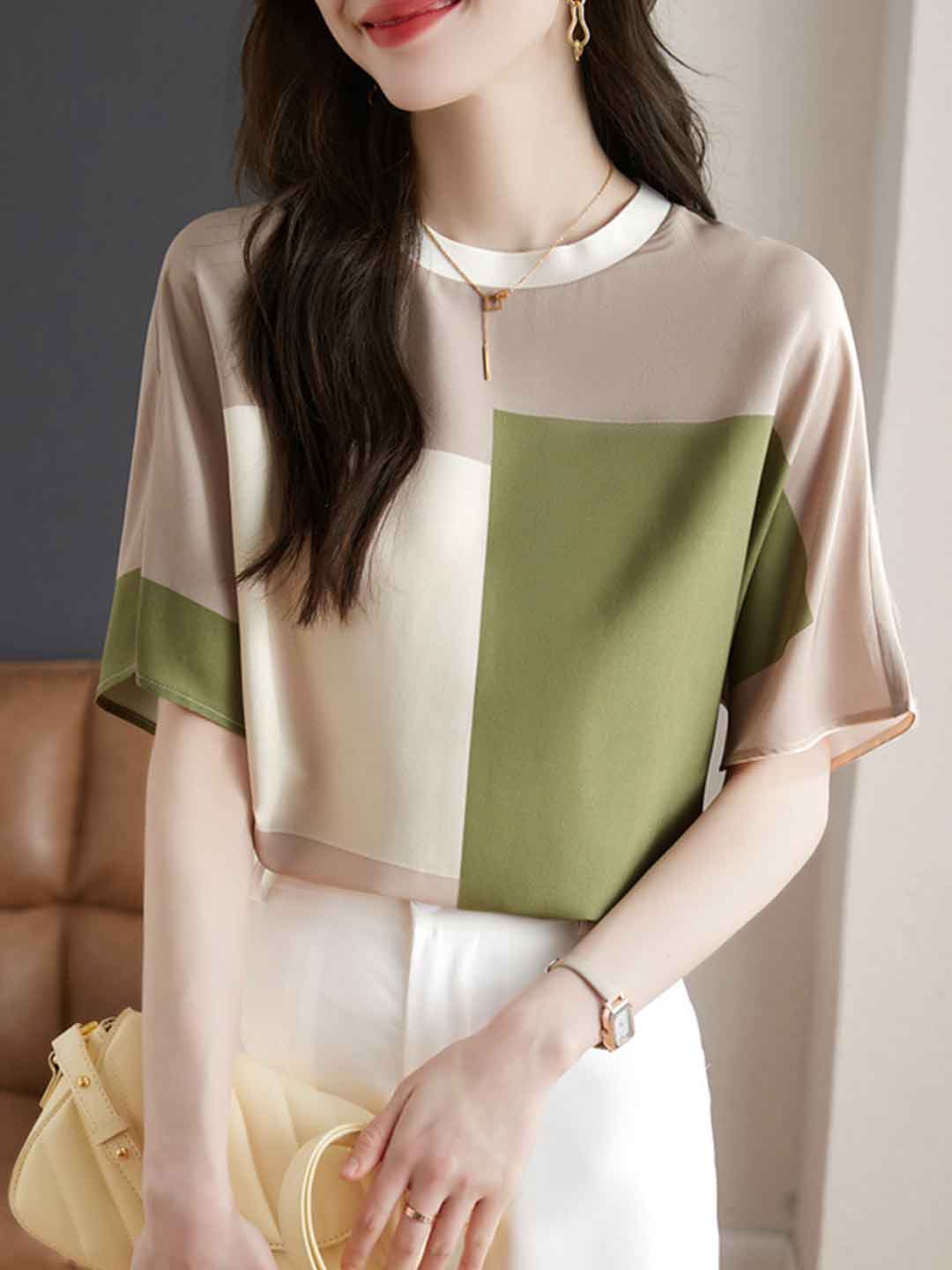 Ava Loose Patchwork Printed Top