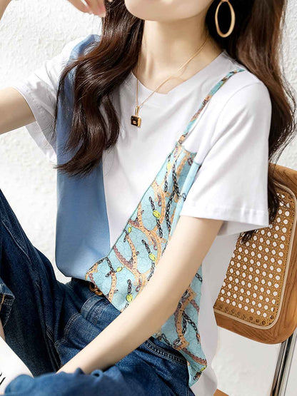 Alexa Loose Crew Neck Printed Top