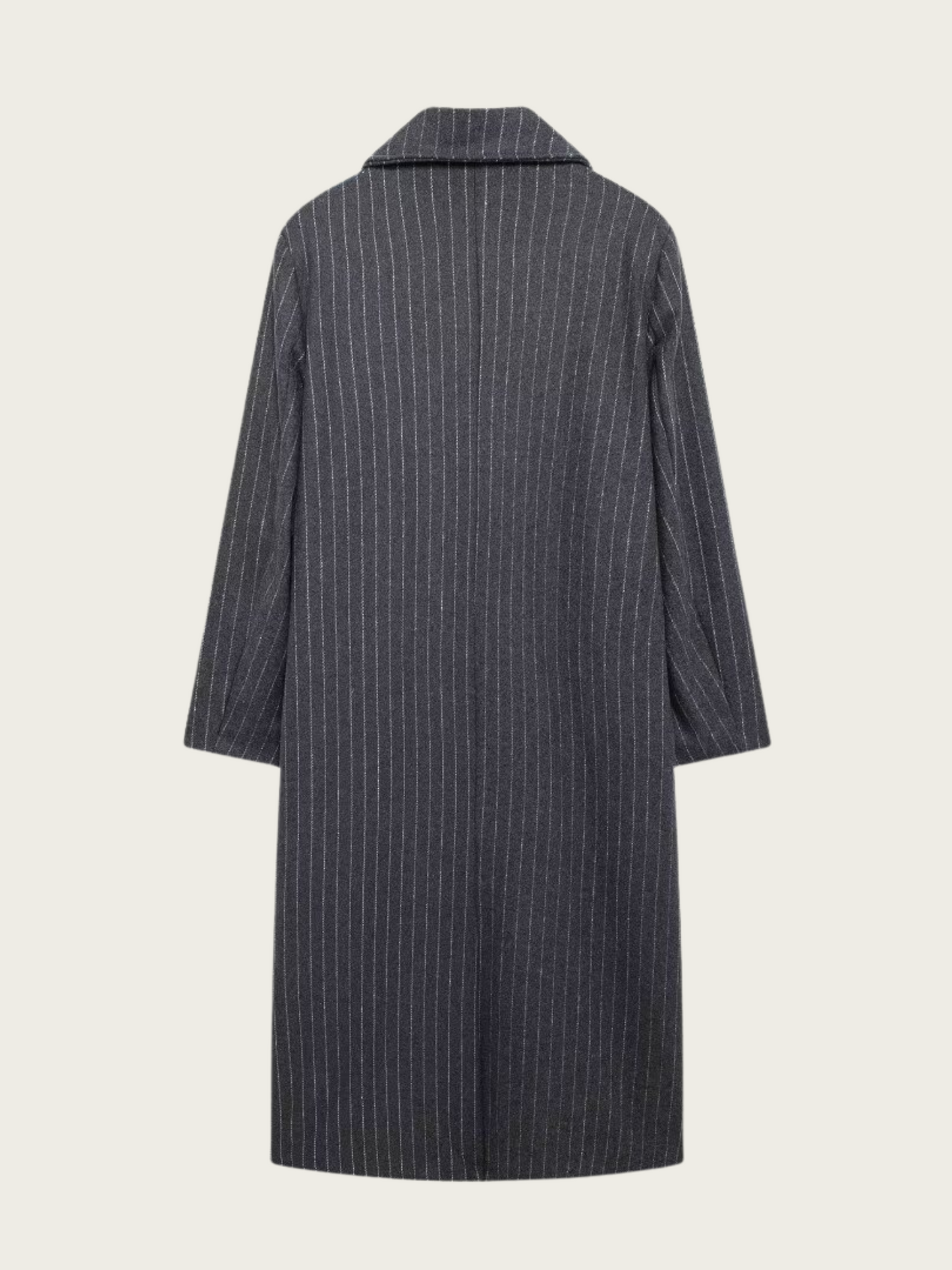 Kassidee Striped Lapel Long Coat