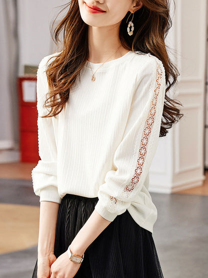 Camila Classic Crew Neck Solid Color Top