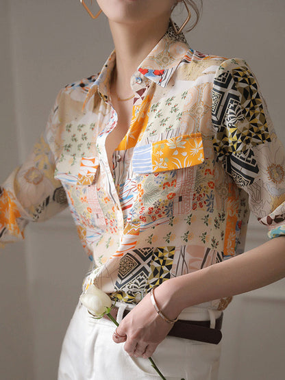 Aaliyah Loose Lapel Printed Shirt
