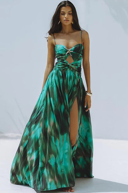 Ink Green Cutout Swimsuit Set