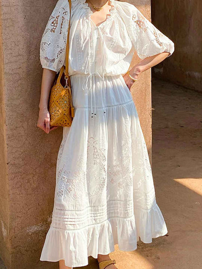 Bella Vacation A-Line Embroidered Skirt