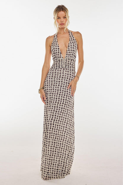 Camoni Polka Dot Diary Maxi Dress
