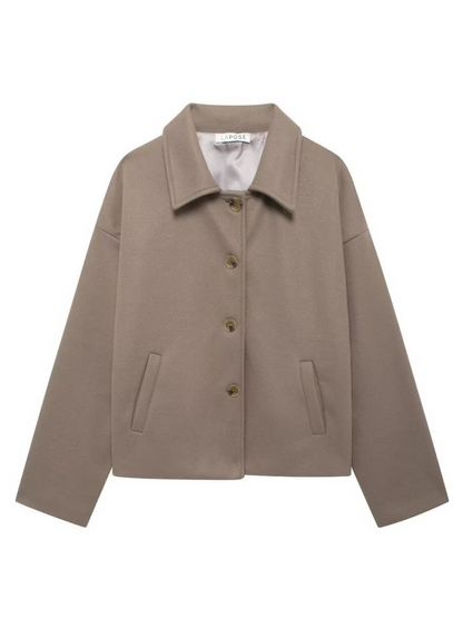 Arina Lapel Button-Up Jacket