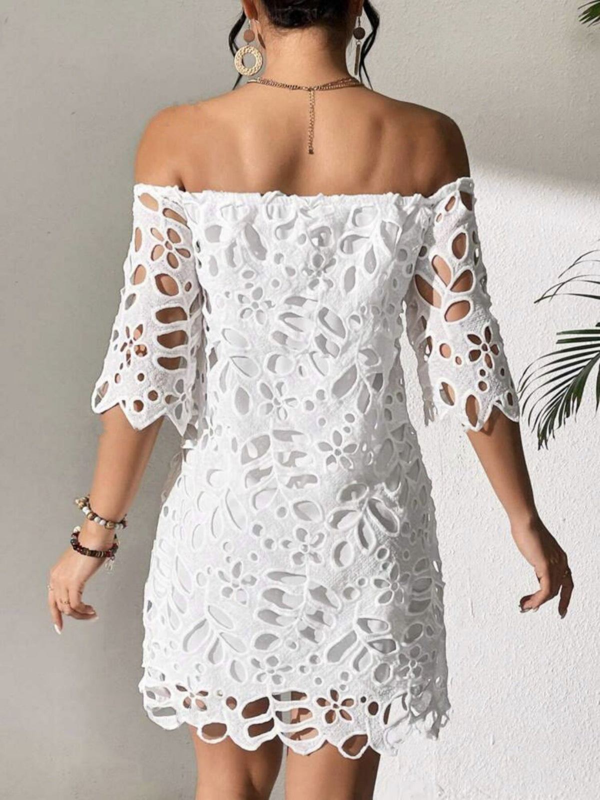 Lace Cutout Off-shoulder Mini&Short Dresses