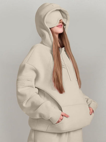 Pocket Solid Color Hoodies