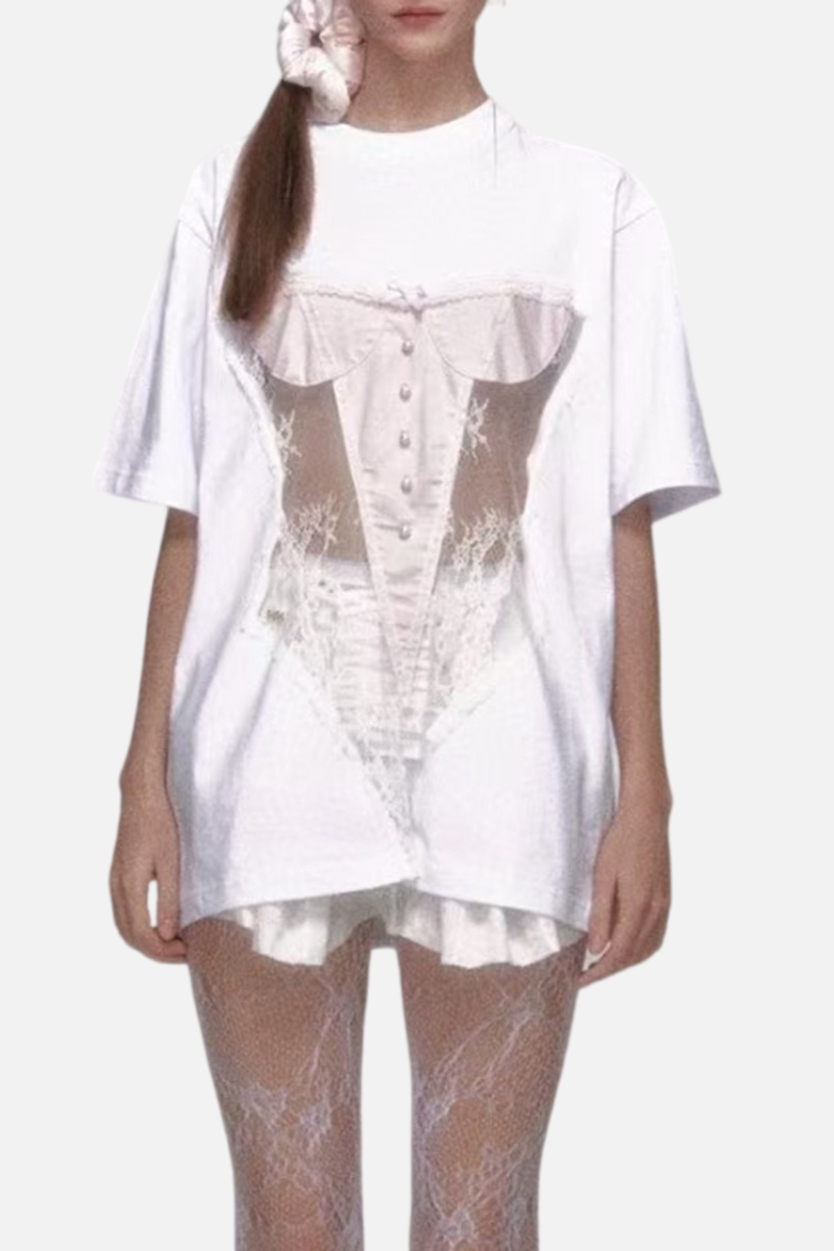 Baylee See Through Patchwork T-shirt