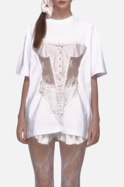 Baylee See Through Patchwork T-shirt