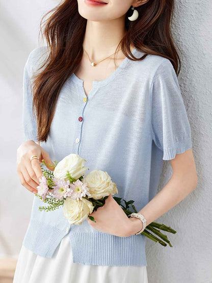 Gianna Chic Solid Color Knitted Cardigan