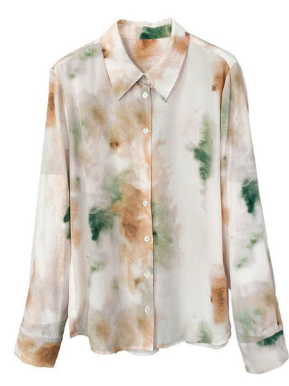 Andrea Classic Lapel Gradient Printed Shirt