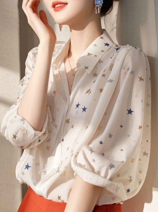 Avery Loose Lapel Floral Printed Shirt