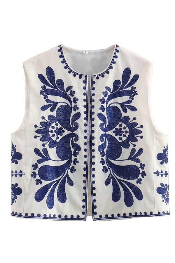Sleeveless Embroidered Jacket