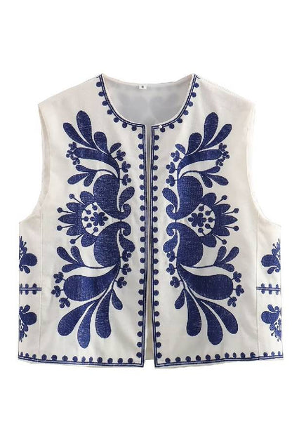 Sleeveless Embroidered Jacket