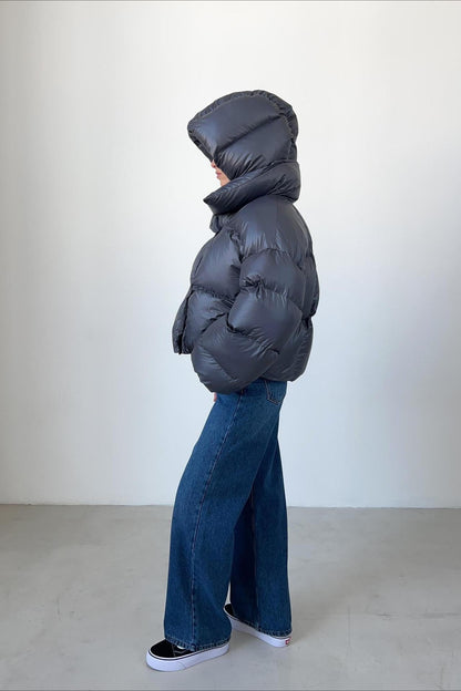 Short Hooded Puffer Jacket