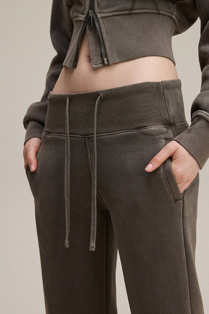 Fleece Lined Bodycon Flared Knit Pants